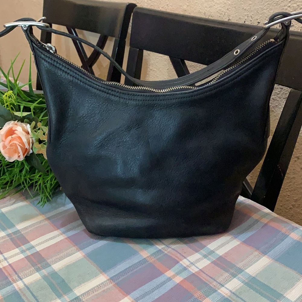 Coach Black Leather Hobo Shoulder Bag - Picture 2 of 9